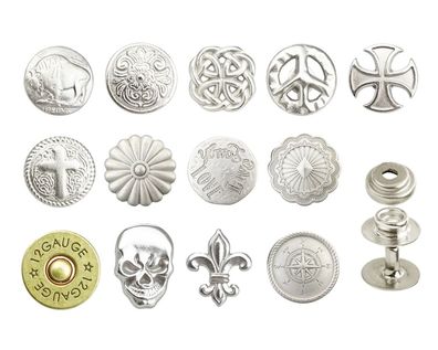 Motiv Druckknopf - Leder bis 4mm Stärke, verschiedene Designs für Gürtel, rmband