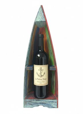 Rustikaler Weinflaschenhalter "Boot"