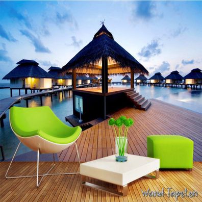 Vlies Fototapete Wandtapete Wandbilder Landschaftsgemälde der Malediven 4122