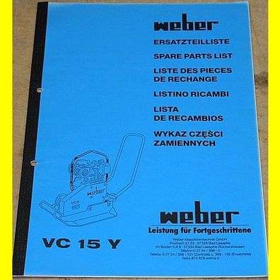 Ersatzteilliste für Weber Rüttelplatte VC15Y