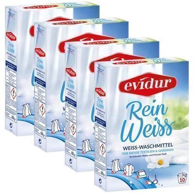 Evidur Reinweiss Vorhangpulver 4x600 g - Made in Deutschland