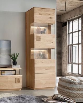 Vitrine 63x209cm 'Monza' Wildeiche geölt