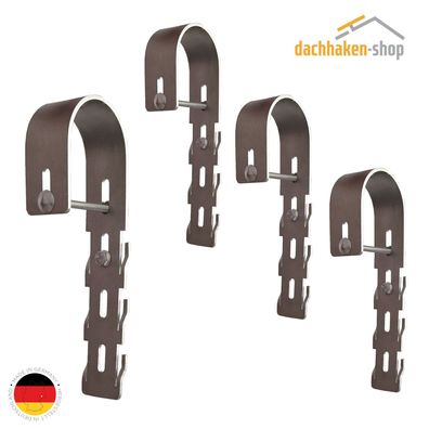 Haken 4er Set rund(2 Module) Balkongeländer PV Halterung Balkonkraftwerk 1.4301