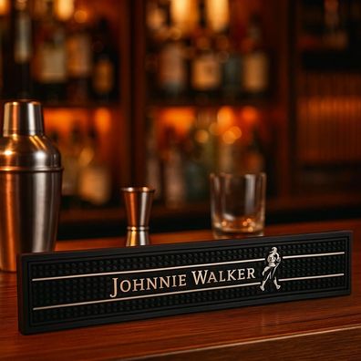 Johnnie Walker Barmatte – 53 x 9 cm – Original Bar Mat für Home-Bar & Theke – R