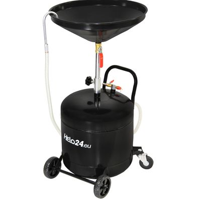 Ölauffangwagen 40L Ölauffangbehälter Ölauffanggerät Altöl 90-122 cm Schwarz