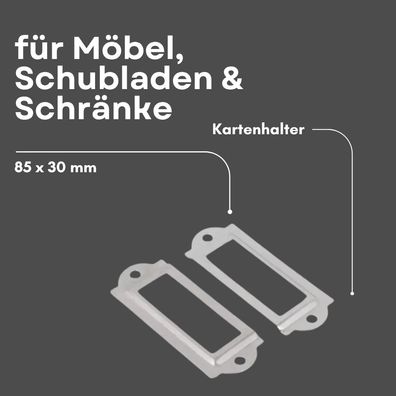 10 Stück Metall Etikettenhalter für Möbel, Schubladen & Schränke – Kartenhalter