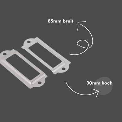 50 Stück Metall Etikettenhalter für Möbel, Schubladen & Schränke – Kartenhalter