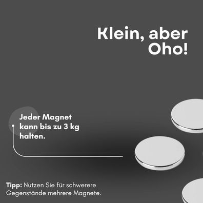 10 Stück 3M selbstklebend Scheibenmagnet Ø 20mm x 2mm Haftkraft 2,40 Kg