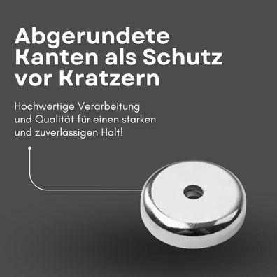 50 Stück Neodym Topfmagnet mit Senkbohrung Ø 20 mm – Haltekraft ca. 12 kg – Gewinde M