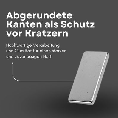 50 Stück Neodym Magnet 40mm x 15mm x 6mm - N38 Supermagnet - Quadermagnete - Hohe Haf