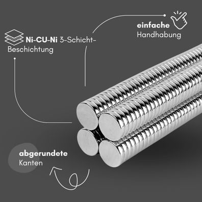 5 Stück Neodym Magnet Ø 15mm x 3mm - Starker Scheibenmagnet - N38 Supermagnet - Hohe