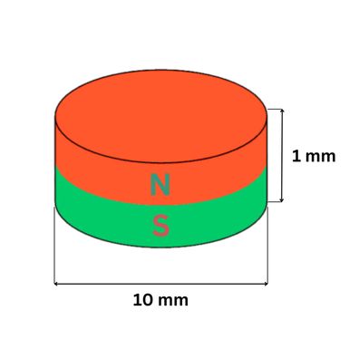 200 Stück Neodym Magnet Ø 10mm x 1mm - Starker Scheibenmagnet - N38 Supermagnet - Hoh