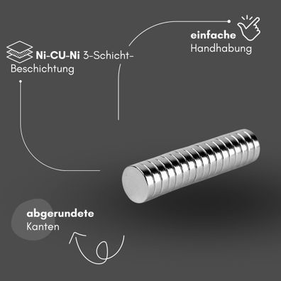 50 Stück Neodym Magnet Ø 8mm x 2mm - Starker Scheibenmagnet - N38 Supermagnet - Hohe