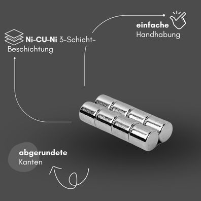 50 Stück Neodym Magnet Ø 4mm x 4mm - Starker Scheibenmagnet - N38 Supermagnet - Hohe