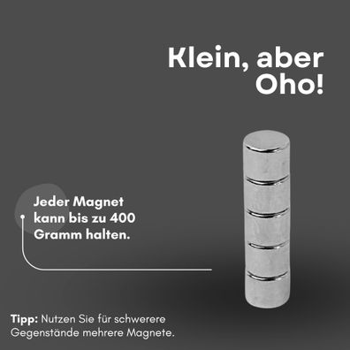 100 Stück Neodym Magnet Ø 4mm x 3mm - Starker Scheibenmagnet - N38 Supermagnet - Hohe