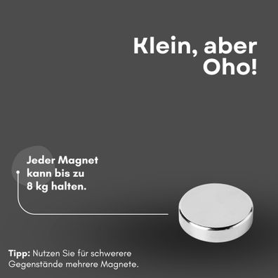 100 Stück Neodym Magnet Ø 20mm x 5mm - Starker Scheibenmagnet - N42 Supermagnet - Hoh