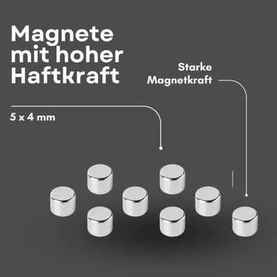 20 Stück Neodym Magnet Ø 5mm x 4mm - Starker Scheibenmagnet - N42 Supermagnet - Hohe