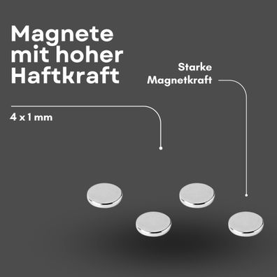 20 Stück Neodym Magnet Ø 4mm x 1mm - Starker Scheibenmagnet - N42 Supermagnet - Hohe