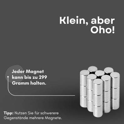 100 Stück Neodym Magnet Ø 3mm x 4mm - Starke Scheibenmagnete N42 Supermagnet - Hohe H
