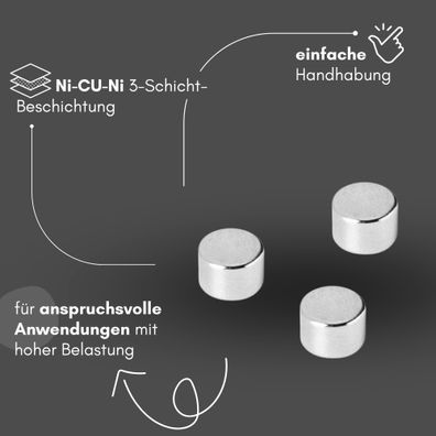 50 Stück Neodym Magnet Ø 3mm x 2mm - Starker Scheibenmagnet - N42 Supermagnet - Hohe