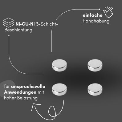 50 Stück Neodym Magnet Ø 3mm x 1mm - Starker Scheibenmagnet - N42 Supermagnet - Hohe