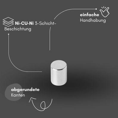 50 Stück Neodym Magnet Ø 2mm x 5mm - Starker Scheibenmagnet - N42 Supermagnet - Hohe