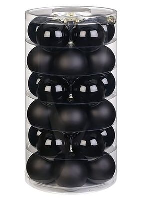 Weihnachtskugeln 30 Stk 6cm Ebony Black schwarz Inge-Glas