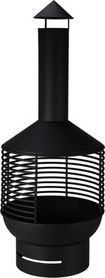 Terrassenofen 105x41cm Gartenkamin Feuerschale Feuerkorb Feuerstelle schwarz