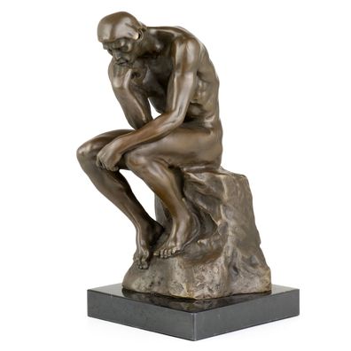 Moritz Bronzefigur Denker nach Rodin Höhe 22 cm 2,85 kg Skulptur Statue Antik-Stil hi