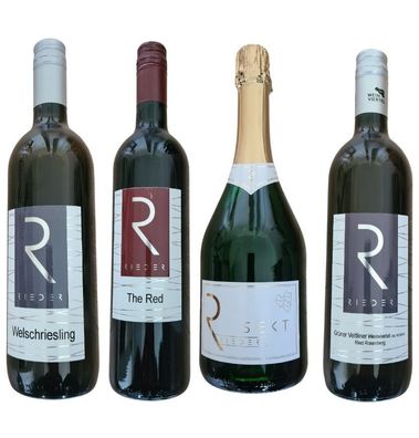 Geschenk Weihnachten Weinpaket mit 4 Flaschen Qualitätsweine