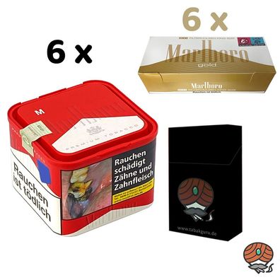 Marlboro Red / Rot Tabak 6x 70g M Dose + 6x Marlboro Gold Filterhülsen + Zubehör