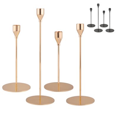 bremermann 4er-Set Kerzenhalter, Kerzenständer für Stabkerzen, Metall