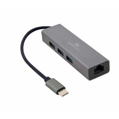 gembird USB-C-Gigabit-Netzwerkadapter 3-Port-USB-3.1-Hub