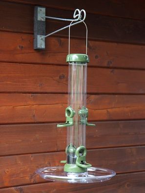 Futtersäule Ring-Pull midi mit T-Träger Futterteller Fülltrichter Vogelfutterspender