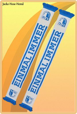 Schal Fanschal 1. FC Magdeburg Wendeschal EINMAL IMMER Weiß Blau Gr. 17x140cm NEU