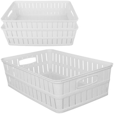 Aufbewahrungskorb Aufbewahrungsbox 16L weiß - 3 Stück