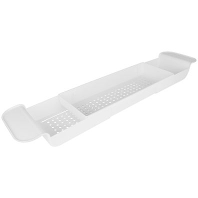 Badewannenablage ausziehbar weiß Badewannenaufsatz Tablett Badewanne 55,5-78cm Wanne