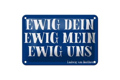 Blechschild Ewig Dein Ewig Mein Ewig Uns, 3 verschied Größen, Spruch, Familie