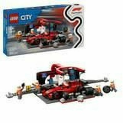 60443 City F1 Boxenstopp Mit Boxencrew Und Ferrari Flitzer