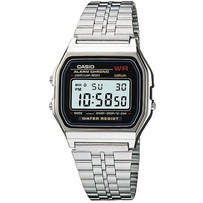Casio Unisex Digital mit Edelstahl Armbanduhr A159WA 1D
