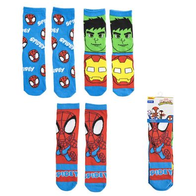 Marvel Spidey Socken 3er Pack Kinder Baumwollsocken Jungen Mädchen