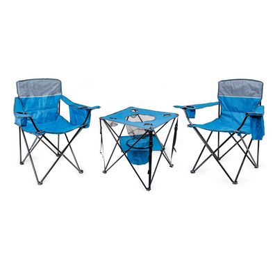 Platinet 3er Pack Campingstuhl Set faltbare Stühle & Tisch für Outdoor