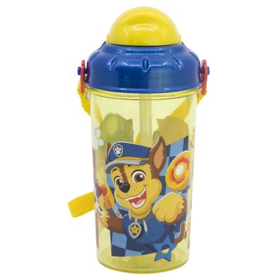 Paw Patrol Kinder Trinkflasche 465?ml mit Strohhalm und Tragegurt