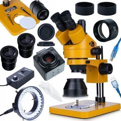 Rosfix Trinokular Stereomikroskop 7–45x – USB Kamera 5MP | LED 56x, Barlow 0.5x