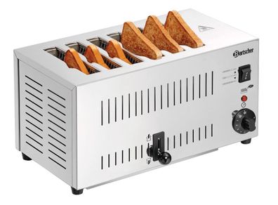 Bartscher 6-fach Toaster TS60 mit Timer und Krümelschublade 6 Schlitze Gastlando