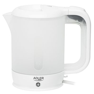 Adler AD 1381 Reise-Wasserkocher 0,5 L, mit Tassen & Löffel - Weiß