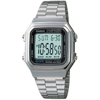 Casio Unisex-Armbanduhr Vintage Digital Quarz Edelstahl A178WA-1A