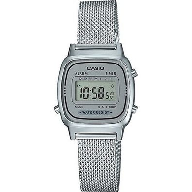 Casio Damen Digital Quarz Uhr mit massives Edelstahl Armband