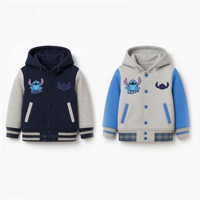 Lilo & Stitch Kinder Sweatjacke mit Kapuze – bequeme Jacke mit Knöpfen