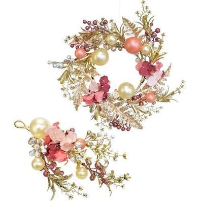 Kranz und Zweig schimmernde rosa Ø35/32 cm